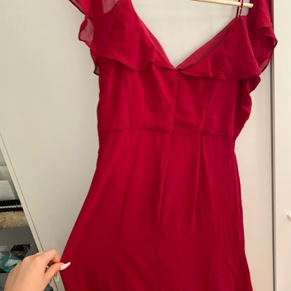 Elegant burgundy wedding bridesmaid dress - Picture 5 of 16